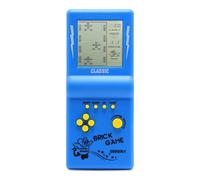 HLF Consola de Juegos de Ladrillos de Pantalla Grande de 3,5 Pulgadas, Juego de Bloques de construcción, Juego de Carreras/Tanques, 23 Juegos clásicos Integrados, Rompecabezas nostálgico (Azul)