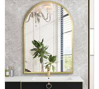 HLFMVWE Espejo Arqueado Espejo de Pared para Baño 30 x 40 CM Espejo de Pared de Metal Cepillo para Salón, Dormitorio, Entrada, Decoración del Hogar