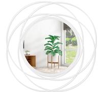 HLFMVWE Espejo circular dorado para pared con marco de alambre de metal de hierro, espejo montado en la pared para decoración del hogar, sala de estar, dormitorio, baño, entrada, pequeño
