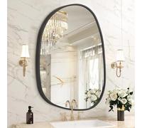 HLFMVWE Espejo de pared irregular, espejos de pared negros decorativos de 45 x 65 cm, espejos asimétricos de baño, marco de aleación de aluminio para dormitorio, sala de estar, vestidor, entrada