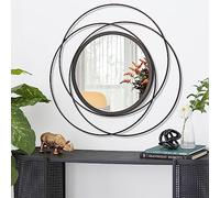 HLFMVWE Espejo redondo negro para decoración de pared, decoración de habitaciones, espejo de metal, decoración de pared para sala de estar, espejos decorativos modernos, regalos para mujeres y madres