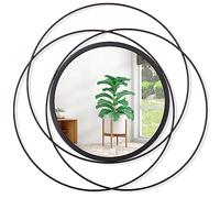 HLFMVWE Espejos decorativos redondos montados en espejo circular negro para tocador de baño, sala de estar o dormitorio, entrada, grande, 60 x 60 cm