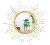HLFMVWE Espejos dorados para pared decorativos de metal, redondos, grandes espejos de arte para decoración de pared, espejo colgante para baño, dormitorio, sala de estar, tocador, entrada, 40 x 40 cm