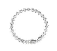 HLGDSWO TEMGF-pulsera de moissanita completa for mujer, cadena de plata de ley 925 for boda, regalos de joyería brillantes de buenos de lujo, certificación GRA(17cm)