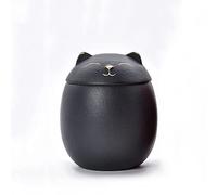 HLGQ Urna para Cenizas de Gato, Forma de Gato Cremation de Forma Conmemorativa, urnas Decorativos artesanales, para Gato de urna de Gato funerarios,Negro,500ML