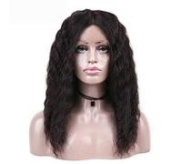 HLH-wig Duradera Peluca Delantera de Encaje for Mujer Pelucas brasileñas sin procesar de Cabello Suelto de Cabello Humano Remy cómodo (Color : Negro, Size : 12 Inch)