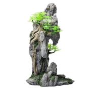 HLHLH Adorno de Piedra con Vista a la montaña for Acuario, árbol, Roca, Cueva, Paisaje, Adorno de Acuario Grande, Roca Artificial, decoración for pecera.(E)