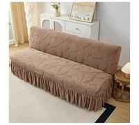 HLHLH Fundas for Sofá Cama Sin Brazos, Funda Elástica for Futón De Terciopelo, con Faldón, Antideslizante for, Protectora for, Protector Muebles(Brown,120x150cm)