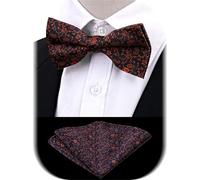 HLHLH Pajaritas for hombre, pajarita preatada, conjunto de bolsillo, pañuelo floral cachemira, mariposa negro, regalo preatado(Color11)