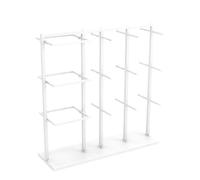 HLHLOP777 Barra para ropa resistente Pantalones cortos isla estante de exhibición ropa interior tienda sujetador centro comercial colgante doble cara Percheros para venta al por menor de ropa(Blanco)