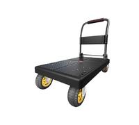 HLHLOP777 Carretillas de Mano Plegables Carretilla de Plataforma con Ruedas 5 Pulgadas, Carro utilitario for Uso Industrial y Comercial Carro de Plataforma Plegable(Negro)