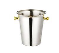 HLHLOP777 Cubo de Hielo Cubitera de Acero Inoxidable 2 l for champán, Ideal for Fiestas navideñas y Bares al Aire Libre Recipiente para Bebidas con Hielo(Silver)