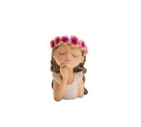 HLHLOP777 Maceta Macetas con Cabeza de Flor Hadas, Adornos Decorativos Resina, diseños creativos, maceteros Colgantes suculentos Plantas de la casa, suculentas, Flores.