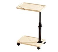 HLHLOP777 Mesa de Centro Roller Storage Rack Adjustable Table Mobile Small Coffee Mesas(White Stone Pattern Color)