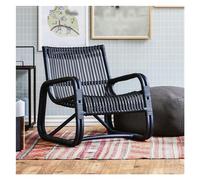 HLHLOP777 Silla de ratán Silla de ratán for Exteriores - Sillón Individual con Respaldo - Perfecta for Tardes de Ocio y Siestas en el jardín Silla Decorativa Moderna para Sala de Estar(Negro)