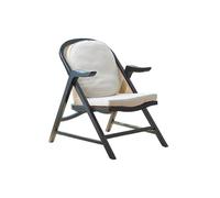 HLHLOP777 Sillón para Sala de Estar Rattan Solid Wood Sofa Chair Living Room Armchair Backrest Chair Hotel Balcony Chaise Longue Sillón tapizado Moderno(Negro)