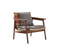 HLHLOP777 Sillón para Sala de Estar Solid Wood Sofa Chair Living Room Retro Hemp Rope Woven Armrest Hotel Balcony Leisure Chair Sillón tapizado Moderno