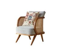 HLHLOP777 Sillón para Sala de Estar Solid Wood Sofa Chair Living Room Simple Rattan Leisure Chair Balcony Chaise Lounge Furniture Sillón tapizado Moderno