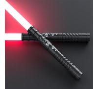 Hlieeosfcn Espada láser para niños y Adultos 2 en 1 RGB 17 Colores USB Recargable Mango de Metal Negro Espada Espada de luz, 2 Unidades, Apto para Halloween, Navidad, Cosplay