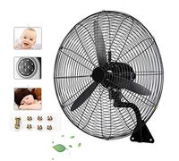 HLILY Ventilador Oscilante De Pared,Ventilador Eléctrico con 3 Velocidad,Ventilador Industrial De Pared Negro,120 °,Ventilador Servicio Pesado para Almacén De Taller De Fábrica (22in-31in)