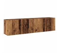 hliofuir Armario de pared para TV, 2 unidades, aspecto de madera envejecida | El estante flotante dúo crea espacio en la sala de estar y dormitorio con amplio espacio de almacenamiento para dispositivos