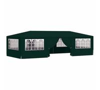hliofuir Carpa para fiestas (4 x 9 m, con paredes laterales), color verde | Amplia tienda de campaña para fiestas en el jardín o en la terraza con prácticos paneles laterales y marco de acero.