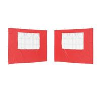 hliofuir Juego de 2 paredes laterales con ventana, 300 x 195 cm, color rojo | Paneles laterales de polietileno de 90 g/m² resistentes a la intemperie para jardín, terraza y eventos al aire libre