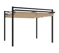 hliofuir Pérgola de aluminio para jardín, 3 x 3 m, con techo extensible, color gris topo