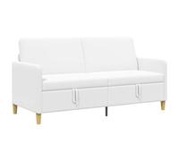 hliofuir Sofá de 3 plazas con espacio de almacenamiento, color blanco, 172 | Sofá tapizado de tres plazas para salón y dormitorio con asiento plegable, patas de plástico marrón y fundas.