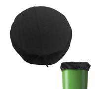 HLIWS 1 Pcs Fundas para Bidones de 55 Galones, Diámetro 65cm con Cordón de Ajuste Ajustable, Cubierta Protectora, Negra, Ant Polvo, Fundas Impermeables, Proporciona Una Protección Integral
