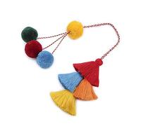 HLIWS 1 Pcs Llavero de Borla con pompón,Llavero Bohemio,Estilo étnico Retro,Adorno Hecho a Mano,para Las Mujeres Bolso,Bolsa Colgante decoración
