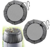 HLIWS 2 Piezas Red Protectora para Barril de Lluvia, Redes de Cubos de Lluvia Ajustables,Reds para Depósito de Agua de Lluvias, Red del Tanque De Agua, con Cordón, para Mosquitos, Hojas (97cm, Negro