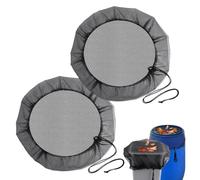 HLIWS 2 Piezas Red Protectora para Barril de Lluvia, Redes de Cubos de Lluvia Ajustables,Reds para Depósito de Agua de Lluvias, Red del Tanque De Agua, con Cordón, para Mosquitos, Hojas(117cm, Negro