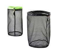 HLIWS 2 Piezas Saco de Duradera con Cordón, Bolso de Malla Negro, Bolsa de almacenamiento de malla para Acampar,Senderismo,hogar Diario,natación(XL + XXL)