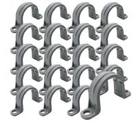 HLIWS 20 Piezas Abrazaderas de pvc para tubos, U-Tube Clamp, Abrazadera de 2 orificios, para la Fijación de Tubos, Manguera o Cables (1")