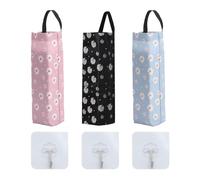 HLIWS 3 Piezas Soporte de Bolsa de plástico,Porta Bolsas de Basura,Impermeable, Lavable, Plegable,Soporte de Almacenamiento,para la Cocina casera(Viene con 3 Ganchos)