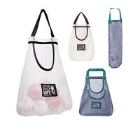 HLIWS 4 Pcs Bolsas de Malla Reutilizables Ecológicas, Resistentes para la Compra, Almacenamiento Frutas Verduras Juguetes Playa(2 Colores)