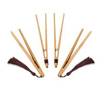 HLIWS 4 Piezas pinzas tostadora,Bamboo Toast Tongs,Pinzas de Cocina Bambú,Clip de Parrilla,Clip de Ensalada(2 cordeles, 2 espigas de trigo)