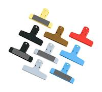 HLIWS 9 Piezas 10cm Clips magnéticos,clips magnéticos para nevera,clip de nota,para la cocina o la oficina(2 negro,2 azul,2 gris,1 amarillo,1 rojo,1 marrón)