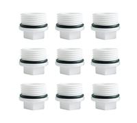 HLIWS 9 Piezas G3/4 BSP Tapón con bridas hexagonales hembra,accesorios de enchufe hembra,con junta(Rosca exterior)