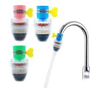 HLIWS Filtro de grifo fino multicapa-4 PCS Mini grifo de filtro de agua, para baño de cocina (2 azules,1 rosa,1 verde)