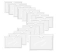 HLIWS Fundas Autoadhesivas Tarjetas de índice-16 Piezas Tarjeta de Índice con Superior Abierta de Cargar,Tarjetero para Organizar Proteger Fichas(Tamaño Interior:12.8 * 8.6cm)