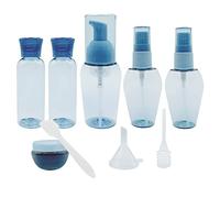 HLIWS Juego de 9 Piezas Botellas vacías Recargables de Viaje+1 Embudos+Etiquetas autoadhesiva,para Productos de higiene de Travel(10ml/40ml/50ml)