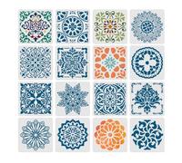HLIWS Plantillas de Mandalas-16 Piezas Plantillas de Borde de Flores,DIY Reutilizable Dibujo Pintura para DIY Pintura Álbum de recortes Arte de la Pared