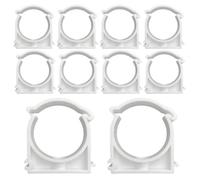 HLIWS PPR Abrazaderas de Tubo, 10 Piezas, Diámetro interior 50 mm, Abrazadera de Manguera, Abrazaderas de Plástico Blanco, Sujecion de Tubo PVC, Para Fijar Tuberías en Cocinas, Piscinas, Jardines