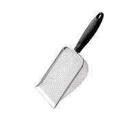 HLMOptimo Cuchara de arena para gatos de malla de acero inoxidable, mango largo, pala profunda de metal con revestimiento antiadherente para caja de arena, elevador de excrementos de gatitos (mango