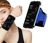 HLOMOM Brazalete Movil Running Desmontable 360 ° Rotación, Brazalete Deportivo para teléfonos de 4,5-7'' Compatible con iPhone 16/15/14/13/12/Pro/Pro Max/XS/XR/X/8/7/Plus, Adecuado para Correr (Azul)