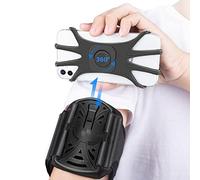 HLOMOM Brazalete Movil Running Desmontable, Brazalete Deportivo para Correr con Bolsa de Auriculares, Brazalete Móvil Deportivo 360° Rotación Ajustable para iPhone 16/15/14/13/12/Pro /11/XR/X