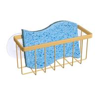 HLOOL Soporte de esponja dorado para fregadero de cocina, soporte de esponja para fregadero de cocina, organizador de fregadero de cocina, accesorios de cocina dorados (dorado)