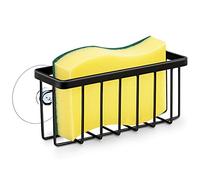 HLOOL Soporte de esponja para fregadero de cocina, soporte de esponja para succión de fregadero de cocina, soporte de jabón para platos (negro)